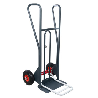 Diable à poignées fermées avec bavette repliable - DBA 350 kg - Type de roues au choix