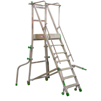 Plateforme de magasinage aluminium, 10 marches, 150 kg