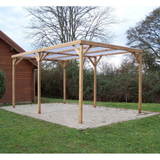 Pergola habrita foresta thonon 15,06m2 en bois épicéa thermo chauffé avec couverture pvc