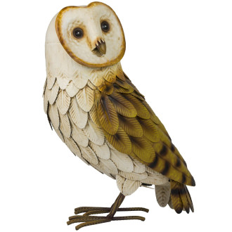 Chouette ailes fermées décorative en métal