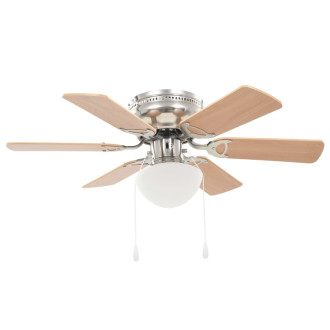 Ventilateur de plafond orné avec lumière 82 cm - Couleur au choix