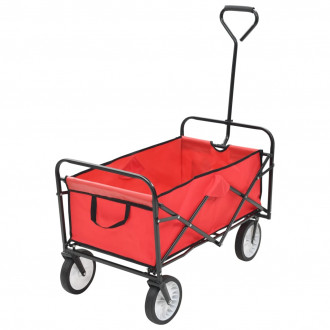 Vidaxl chariot à main pliable acier rouge