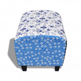 Vidaxl tabouret patchwork ottoman avec dossier couvert de fleurs