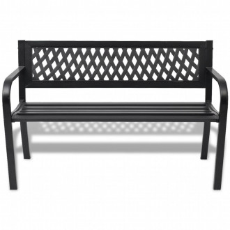 Banc de jardin en acier noir