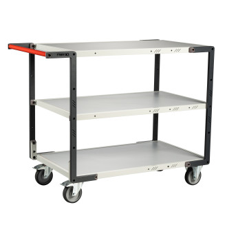 Servante flat-pack 3 plateaux mélaminé 1000 x 600 mm roues TPE 250 kg - 884722124