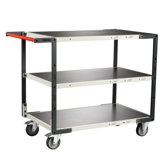Servante montée 3 plateaux tôle 850 x 500 mm roues TPE 250 kg - 886721324