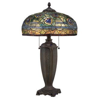 Lampe lynch, bronze et verre tiffany