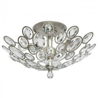 Plafonnier argenté crystal 3 ampoules 24 cm