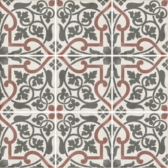 Folies bergère - art nouveau carrelage aspect carreaux de ciment vieilli - 20 x 20 cm