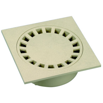 Siphon de cour - Dimensions : 150x150 - couleur : Gris clair - Sorties Ø 40-50-125