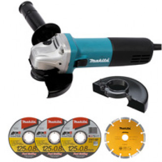 Meuleuse électrique 125mm 840W Coffret + Accessoires MAKITA 9558HNRGK1