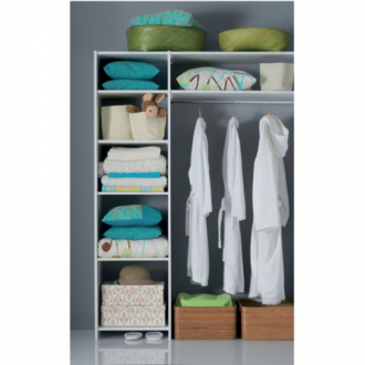 Aménagement de placard compact prisme décor blanc sifisa - sans tiroirs - am7st