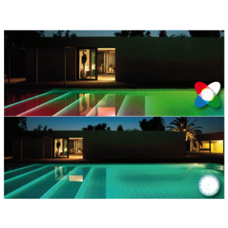 Lampe LED format PAR56 plate couleur 90 LED RGB + télécommande AQUALUX - 106618