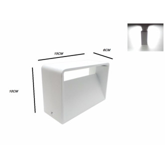 Applique murale led b46 5w ip44 blanc - couleur eclairage au choix