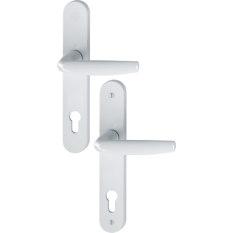 Ensemble de porte plaque large atlanta hoppe blanc 9016 - clé i - entr.92 c8 ép.68/77 - 282416