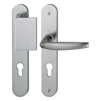 Ensemble de porte palière plaque étroite aileron Atlanta HOPPE 554/3346/1530 Argent F1 - Clé i - ent.8/92 56/70 - 2354494