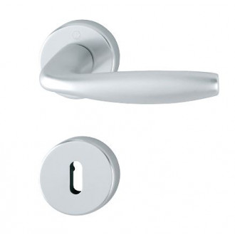 Paire de béquilles sur rosace new-york hoppe 1810/42k/42ks argent alu - clé l - 3736152