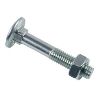 Boulon lennie tête ronde collet carré trcc - zingué blanc - ø6x65 - boite de 100 - btrcc0606502b