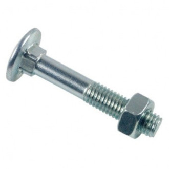 Boulon lennie tête ronde collet carré trcc - zingué blanc - ø8x60 - boite de 100 - btrcc0806002b