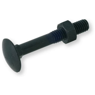 Boulon lennie tête ronde collet carré trcc - zingué noir - ø6x45 - boite de 100 - btrcc0604506b