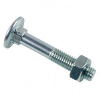 Boulon lennie tête ronde collet carré trcc - zingué blanc - ø12x60 - boite de 50 - btrcc1206002b