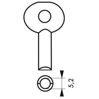 Clé cadenas 5,2 mm THIRARD - Demi-lune - 010001