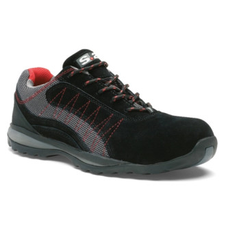 Chaussure basse ZEPHIR S1P - S 24 BOSSI INDUSTRIE - Cuir croûte velours noir/toile grise - Taille 40 - 5122-40