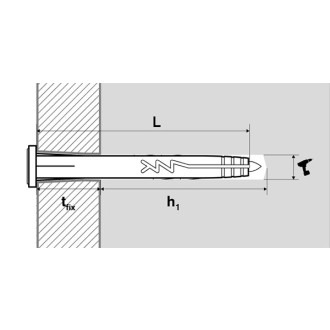 Boite de 100 chevilles à frapper nylon scell-it - tête plate - ø 8 mm x 100 mm - yzp8100