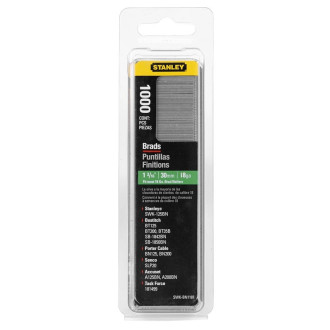 Boîte 1000 clous 18GA 8/300/E/J STANLEY - 1-3/16 - 30 mm - 1-SWK-BN1187T 