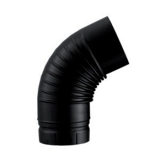 Coude emaille plisse 65 degres noir mat 180