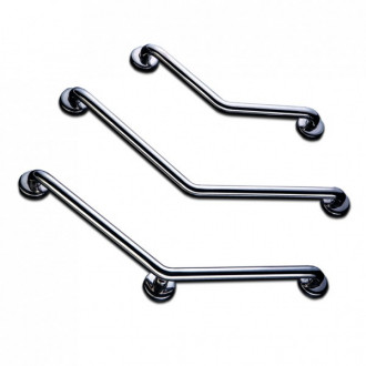 Barre d'appui coudée 135° inox 400x400mm - 3 points de fixations