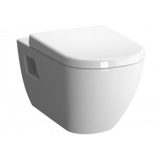 Cuvette sans bride wc suspendu d-light flush - vitra - avec abattant - blanc