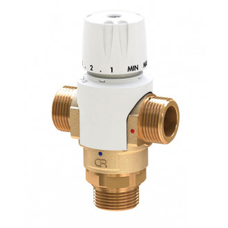 Mitigeur habitat thermostatique sanitaire et solaire réglable 35-60°, 20x27 mmm