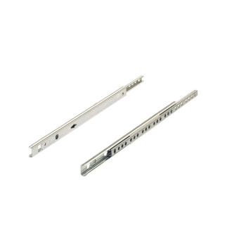 Paire de coulisses à billes KA 1730 HETTICH - Rainure 17 mm - L.400 mm - Acier zingué - Pour tiroir 250 à 410 mm - 30766                    