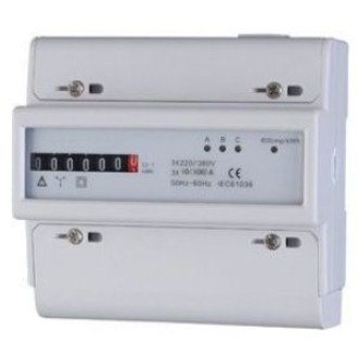 Compteur electrique triphasé, 80a 50kwh, branchement direct, affichage mécanique