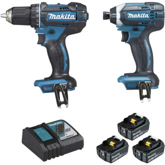 Ensemble de 2 machines MAKITA 18V Perceuse visseuse DDF482 + Visseuse à chocs DTD152 - DLX2127J1