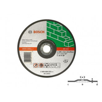Disque à tronçonner BOSCH à moyeu déporté Spécial Pierre 230X3.0 MM - 2608600227