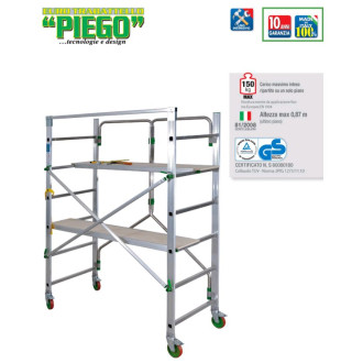 Échafaudage complet alu FACAL hauteur de travail 2.80m 2 tables + sacoche - PIEGO