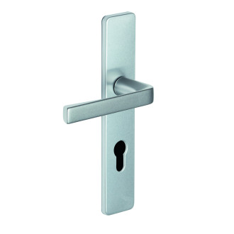 Ensemble kaza - plaque 220 x 42 mm - entraxe de fixation 195 mm - argent - 1364/6331 cle i