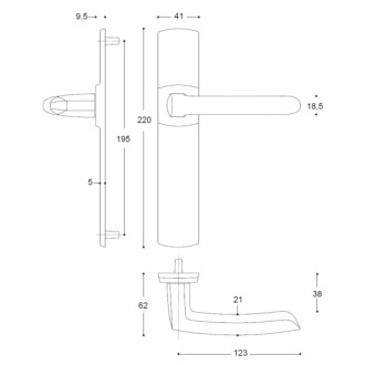 Ensemble scult clé i bezault entraxe 195 mm chrome velours - 204373