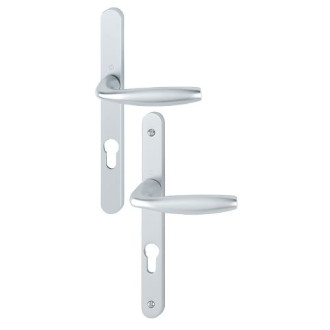 Ensemble de porte sur plaque étroite new-york 1810rh/300lmsgl/1810 hoppe argent pz70 - 3293355