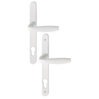 Ensemble de porte sur plaque étroite new-york 1810rh/300lmsgl/1810 hoppe blanc pur pz92 - 3293363