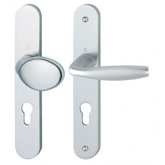 Ensemble de porte palière sur plaque new-york 76g/300m/1810 hoppe argent - 3281135