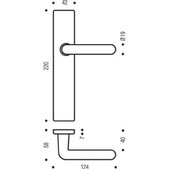Ensemble de porte Golf 90 BEZAULT Argent Entraxe 195 mm - Condamnation - 0120858 