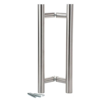 Paire bâton de maréchal inox 304 poignée tirage oblique Ø32 L.400 axe 300 mm - 189