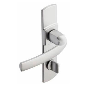 Ensemble de porte sur plaque Artis BEZAULT - Chrome velours - Entraxe 165mm - Bec de cane WC - 865438