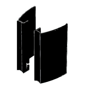 Paire de poignées aileron 200mm ALMA COMPONENTES Entraxe 150mm - Ral9005 Noir - 7060-200-9005                               