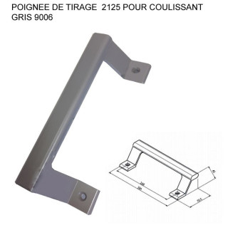 Poignée de tirage ALMA pour coulissant - Ral 9006 Gris - 2125-9006                                   