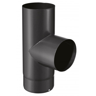 Isotip té 90° + tampon pour tuyau email 0,7 mm - 125 - noir