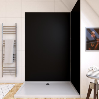 Panneau mural de douche noir en aluminium - 120 x 210 cm - wall'it noir 120 Aurlane - FAC329